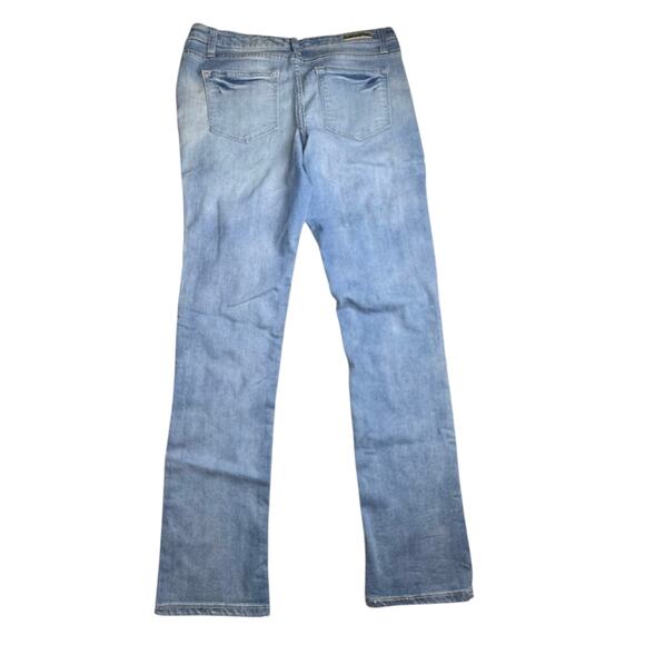 V GOLD Distressed JEANS Women's 16-1/2+ Lace Embellished Stretch Skinny Leg Blue - Picture 4 of 12